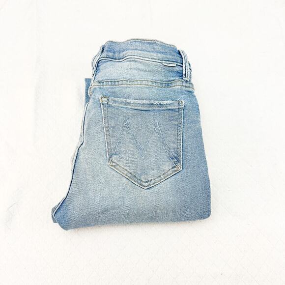 Mother The Insider Crop Step Fray Limited Edition Light Wash Denim Jeans Size 25 - Picture 1 of 11